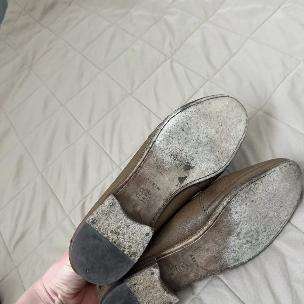 Aerin Hamilton Leather Slip On Loafer Flats Size 9